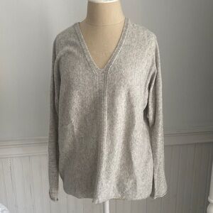 Vince Light Gray V-Neck Sweater for Women